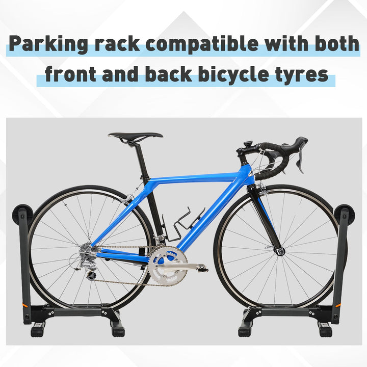 Foldable Bike Storage Stand Parking Rack Fit Max. 5.5cm Wide Wheel Metal Nylon Black