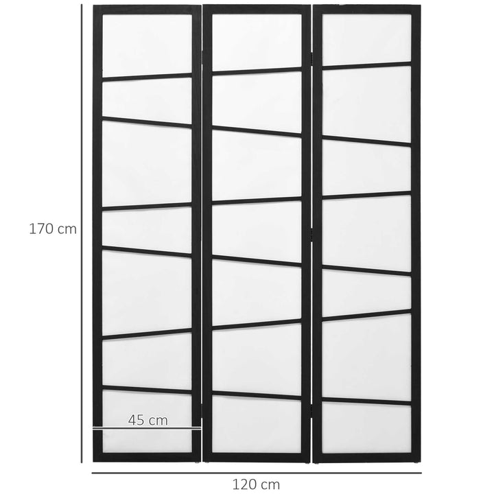 3 Panel Room Divider, Wooden Folding Privacy Screen, Freestanding Wall Partition Separator for Bedroom, White