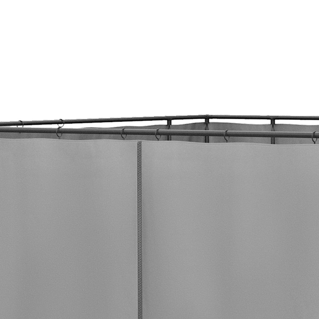 3 x 3(m) Universal Gazebo Sidewall Set with 4 Panels, Hooks/C-Rings Included for Pergolas & Cabanas, Light Grey