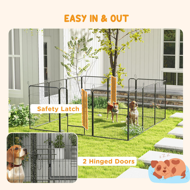 Heavy Duty Puppy Play Pen, 12 Panels Pet Exercise Pet, Pet Playpen for Small, Medium and Large Dogs