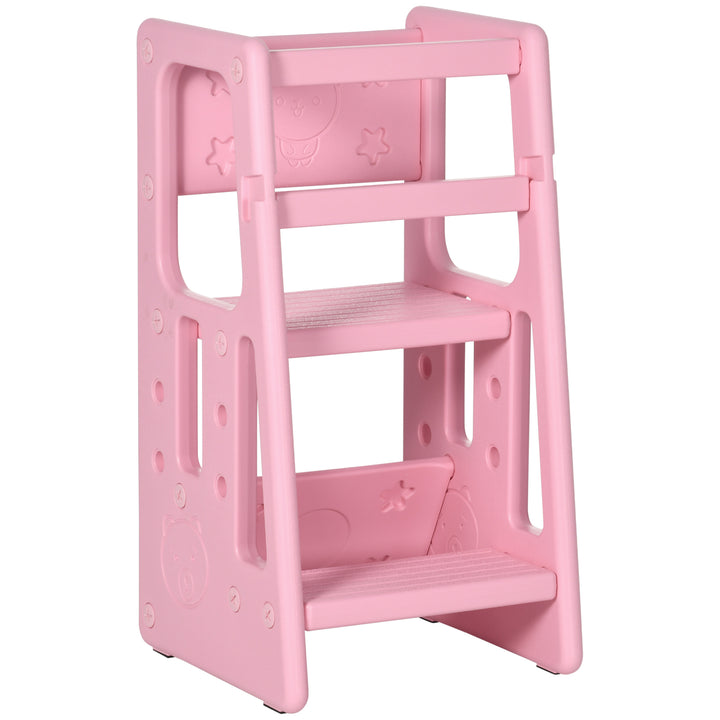 Kids Step Stool, Adjustable Standing Platform, Toddler Kitchen Stool