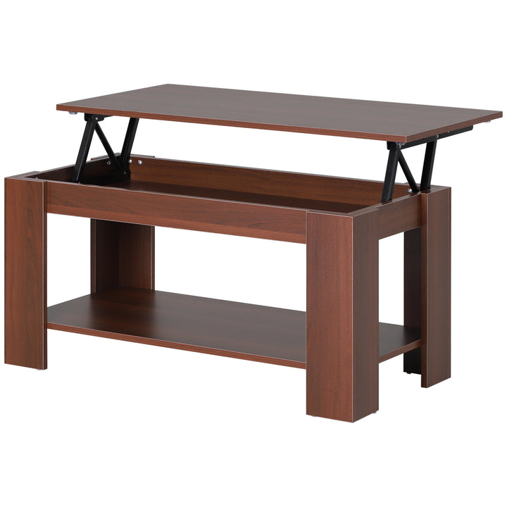 Modern Lift Up Top Coffee Table Desk Hidden Storage Bottom Shelf  100W x 50D x 63H cm