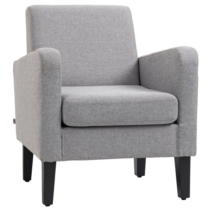 Modern Accent Chair, Occasional Chair with Wood Legs-Light Grey