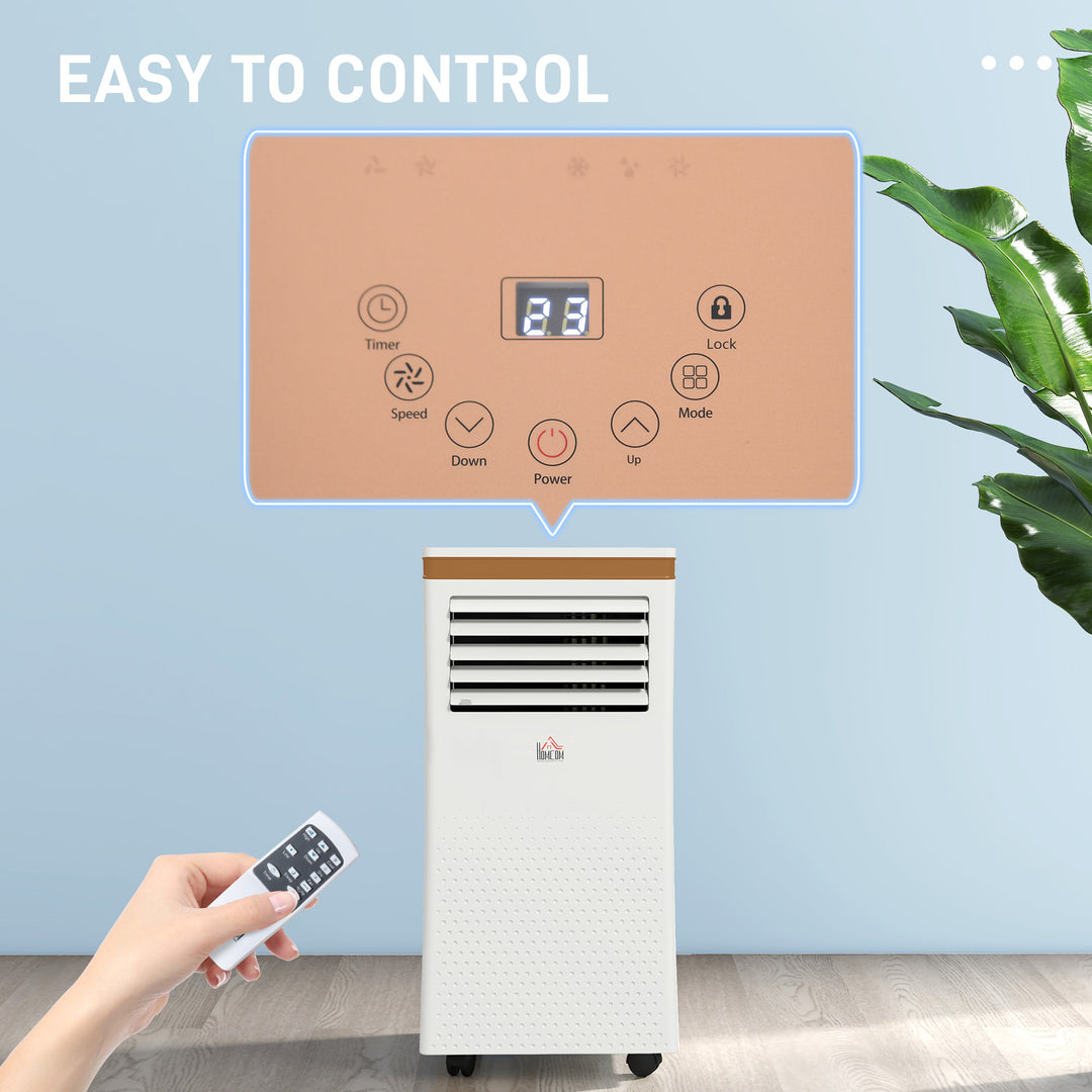 7000 BTU 4-In-1 Compact Portable Mobile Air Conditioner Unit Cooling Dehumidifying Ventilating w/ Fan Remote LED Display 24 Hr Auto Shut-Down