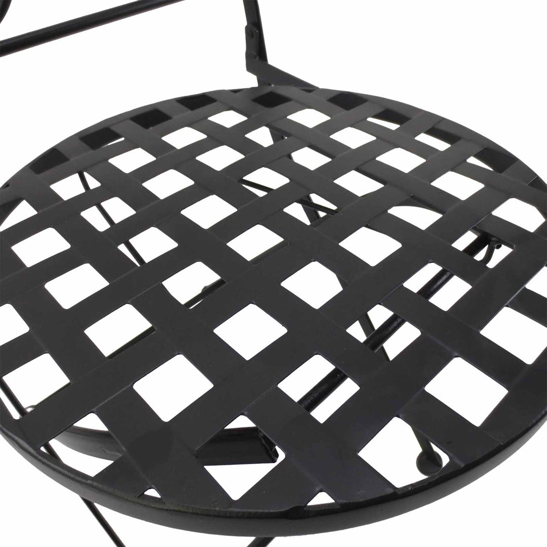 3 PCs Garden Mosaic Bistro Set Outdoor Patio 2 Folding Chairs &amp; 1 Round Table  Outdoor Metal Furniture Vintage