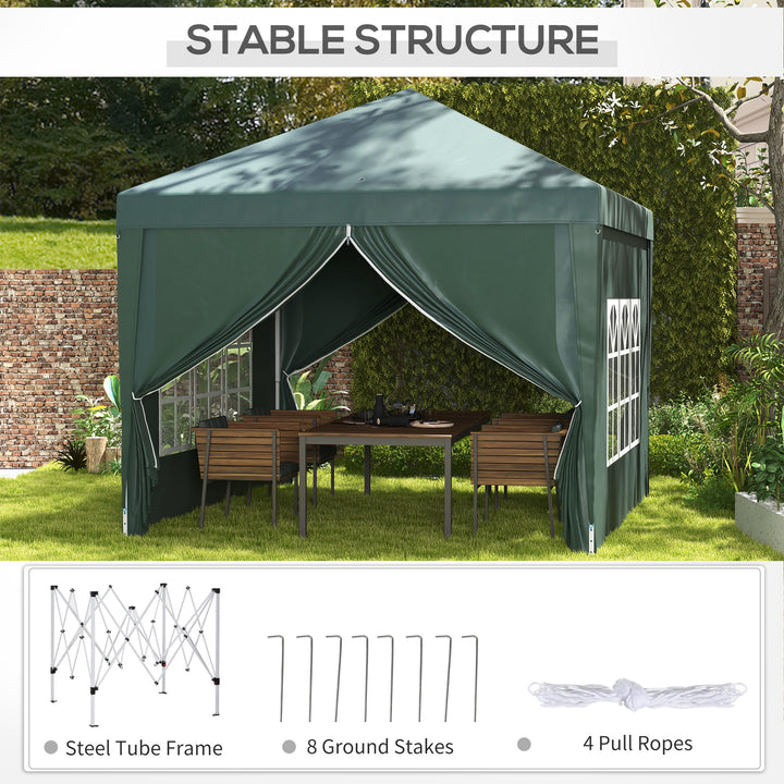 Pop Up Gazebo Marquee, size(3m x 3m)-Green