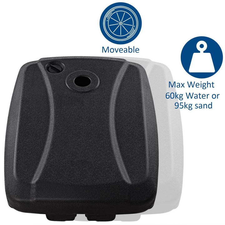 60L Heavy-Duty Mobile Patio Cantilever Umbrella Stand with Wheels and Handle