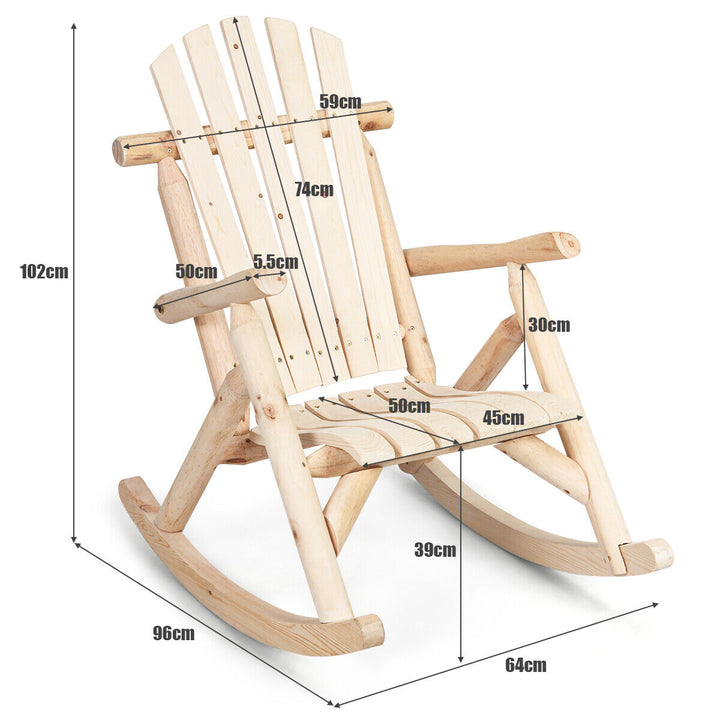 Solid Wood Rocking Chair Rustic Home Rocker Chair for Resting