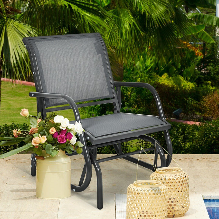 Outdoor Single Swing Glider Rocking Chair for Backyard