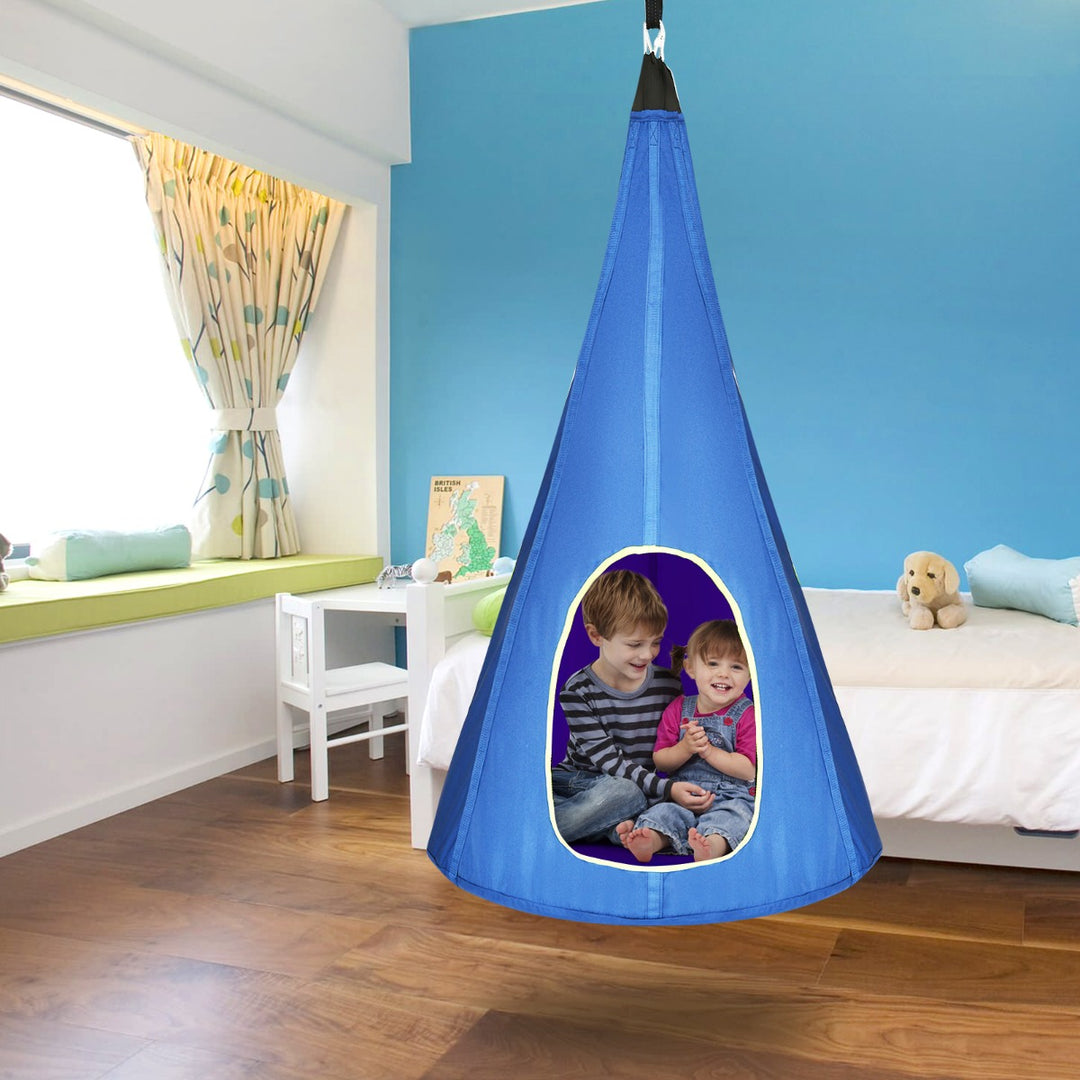 Adjustable Kids Tree Swing Tent-Blue