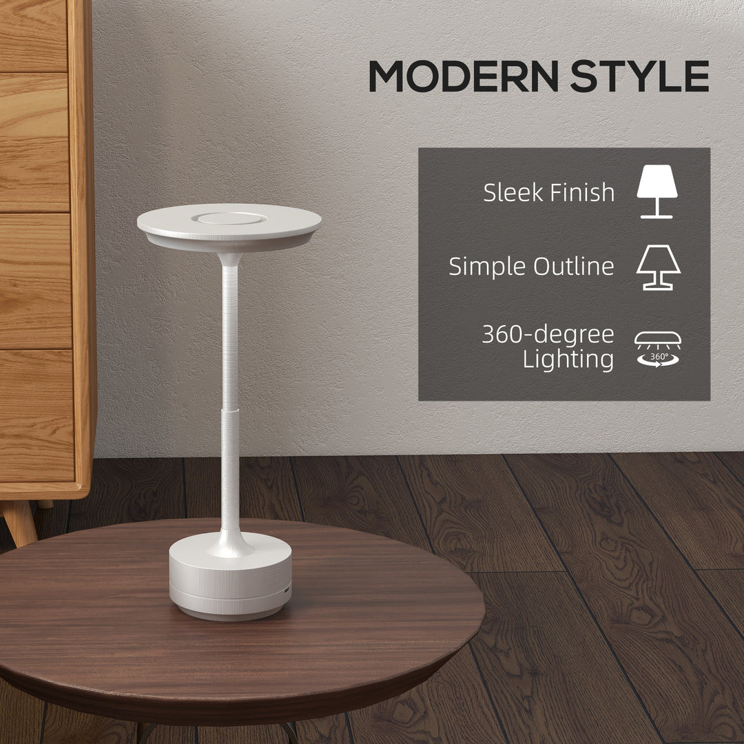 Cordless Table Lamp, Touch LED Desk Lamp with 4000mAh Rechargeable Battery, Silver