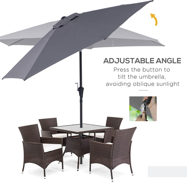 2.7 m Patio Umbrella, Aluminum Frame-Grey