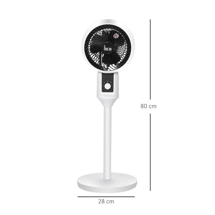 32'' Air Circulator Fan 3 Speed, 70° Oscillation 90° Vertical Tilt, Round Base, Carry Handle, for Living Room, Bedroom, Office, Black and White