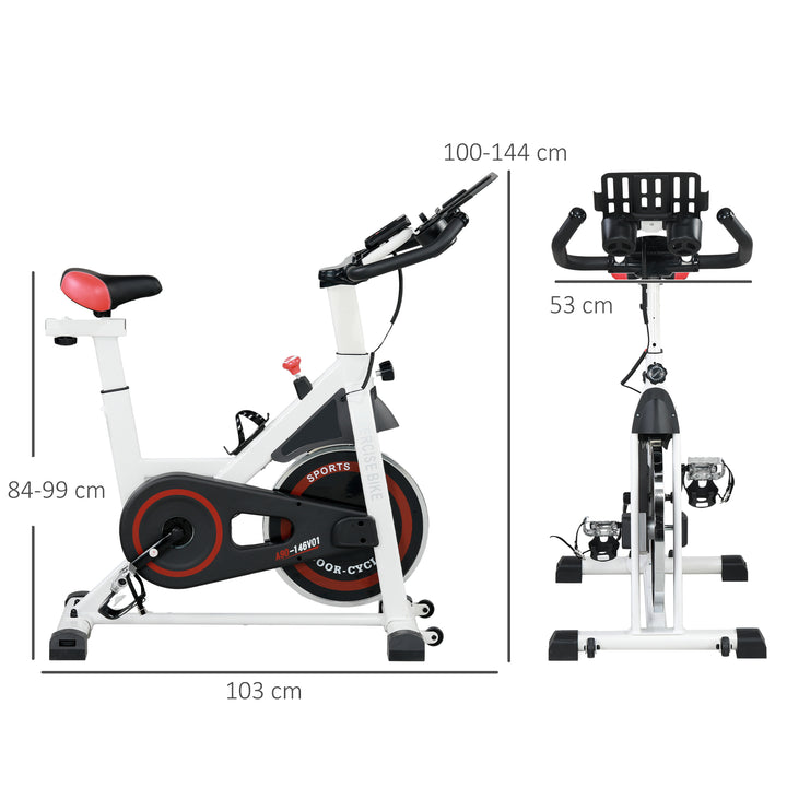 HOMCOM Upright Exercise Bike Indoor Training Cycling Machine Stationary Workout Bicycle with Adjustable Resistance Seat Handlebar LCD Display