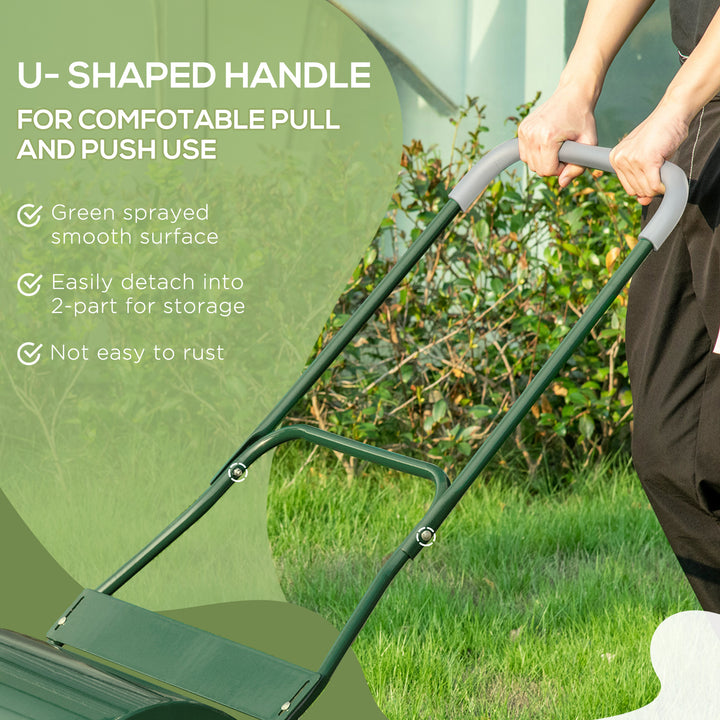 40L Lawn Roller Drum Scraper Bar Collapsible - Green