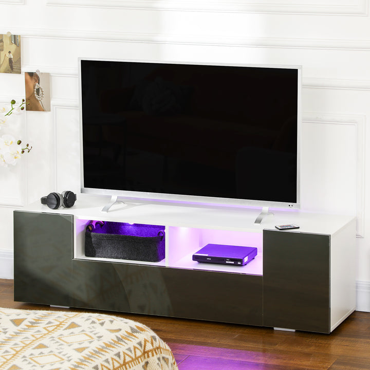 Modern TV Stand Unit for TVs up to 60" with LED Lights - Grey