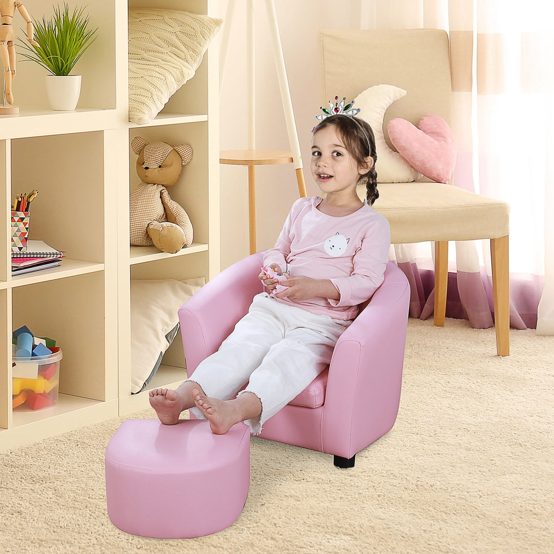 Kids Sofa Armchair with Thick Padding, Anti-skid Foot Pads-Pink