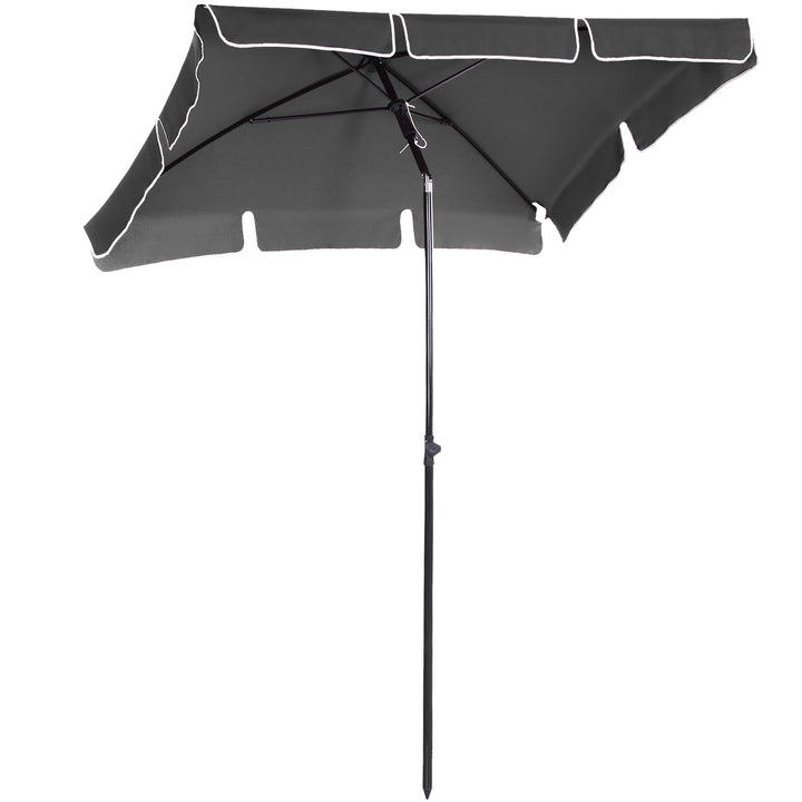 Aluminium Sun Umbrella Parasol Patio Garden Rectangular Tilt 2M x 1.25M