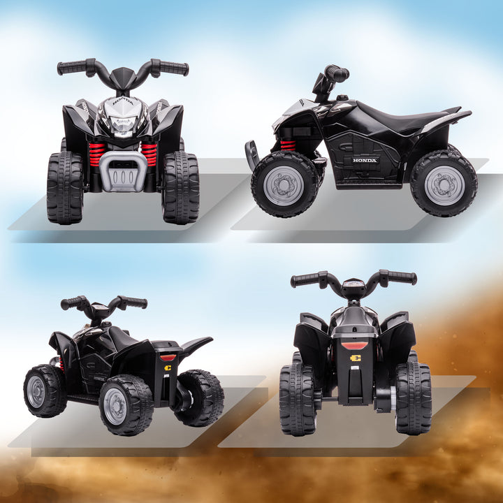 Honda Licensed Kids Quad Bike, 6V Electric Ride on Car ATV Toy with LED Light Horn for 1.5-3 Years, Black