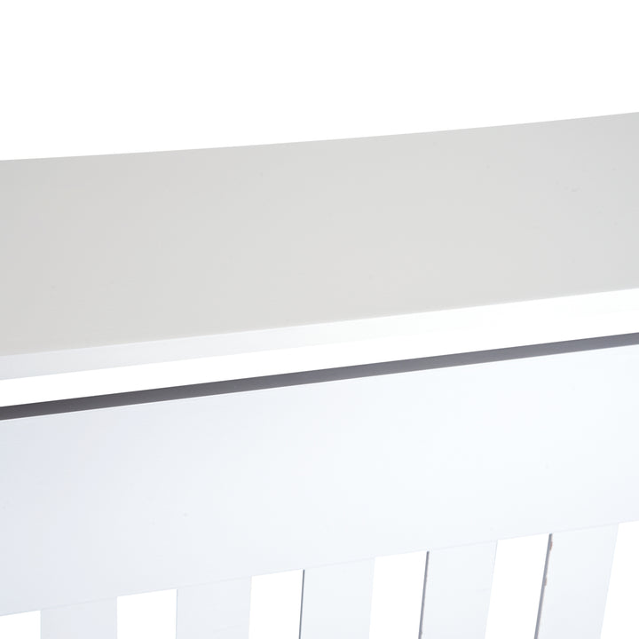 MDF Radiator Cover Wooden Cabinet Shelving Home Office Vertical Slattted Vent White 78L x 19W x 81H