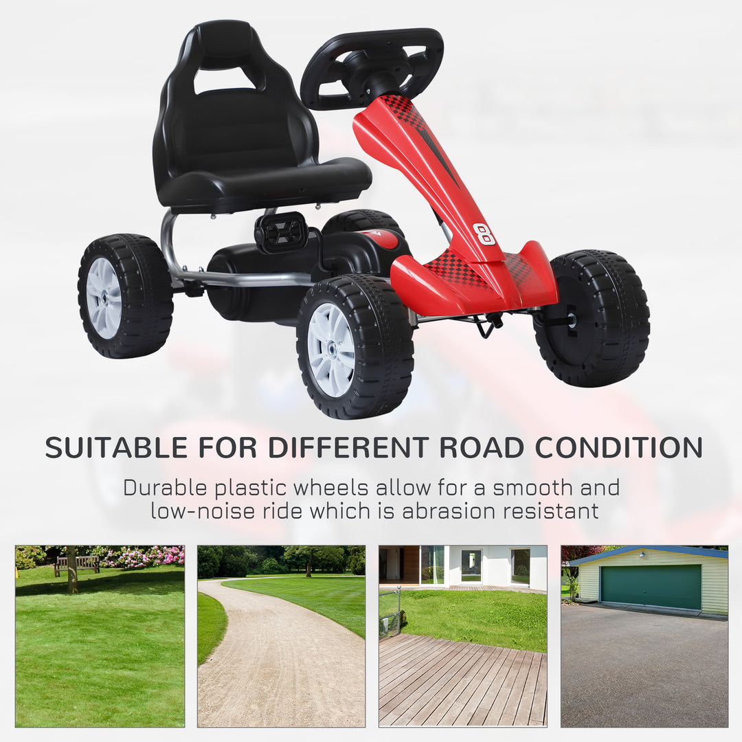 Kids Children Pedal Go Kart Ride On Car Toys Scooter Black &amp; Red