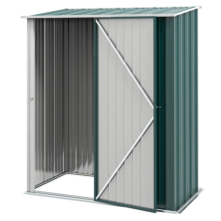 Outdoor Storage Shed, Metal Storage Shed w/ Single Door, 5.3ft x 3.1ft, Green