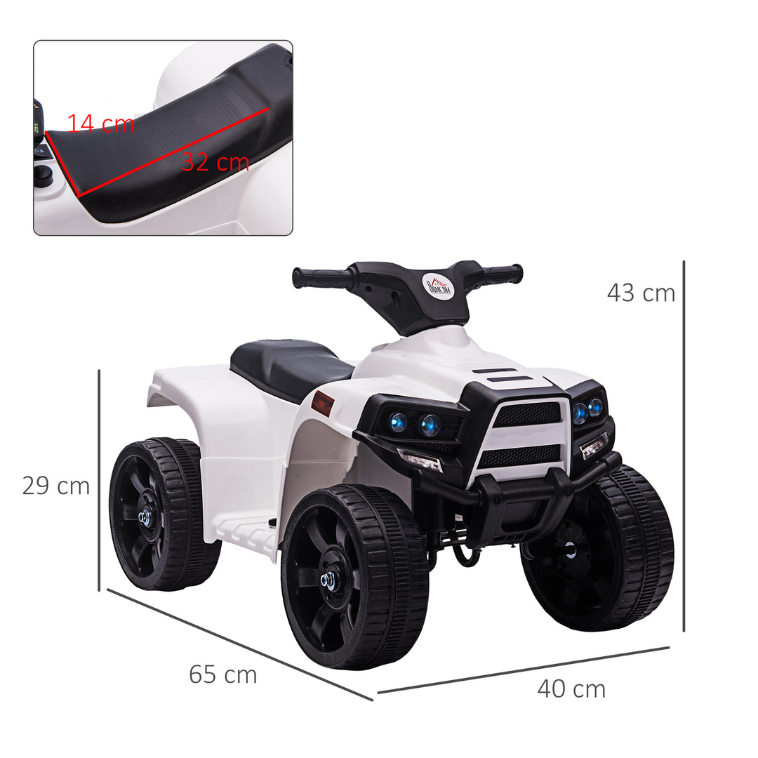 6 V Kids Ride on Cars Quad Bike for 18-36 months White+Black