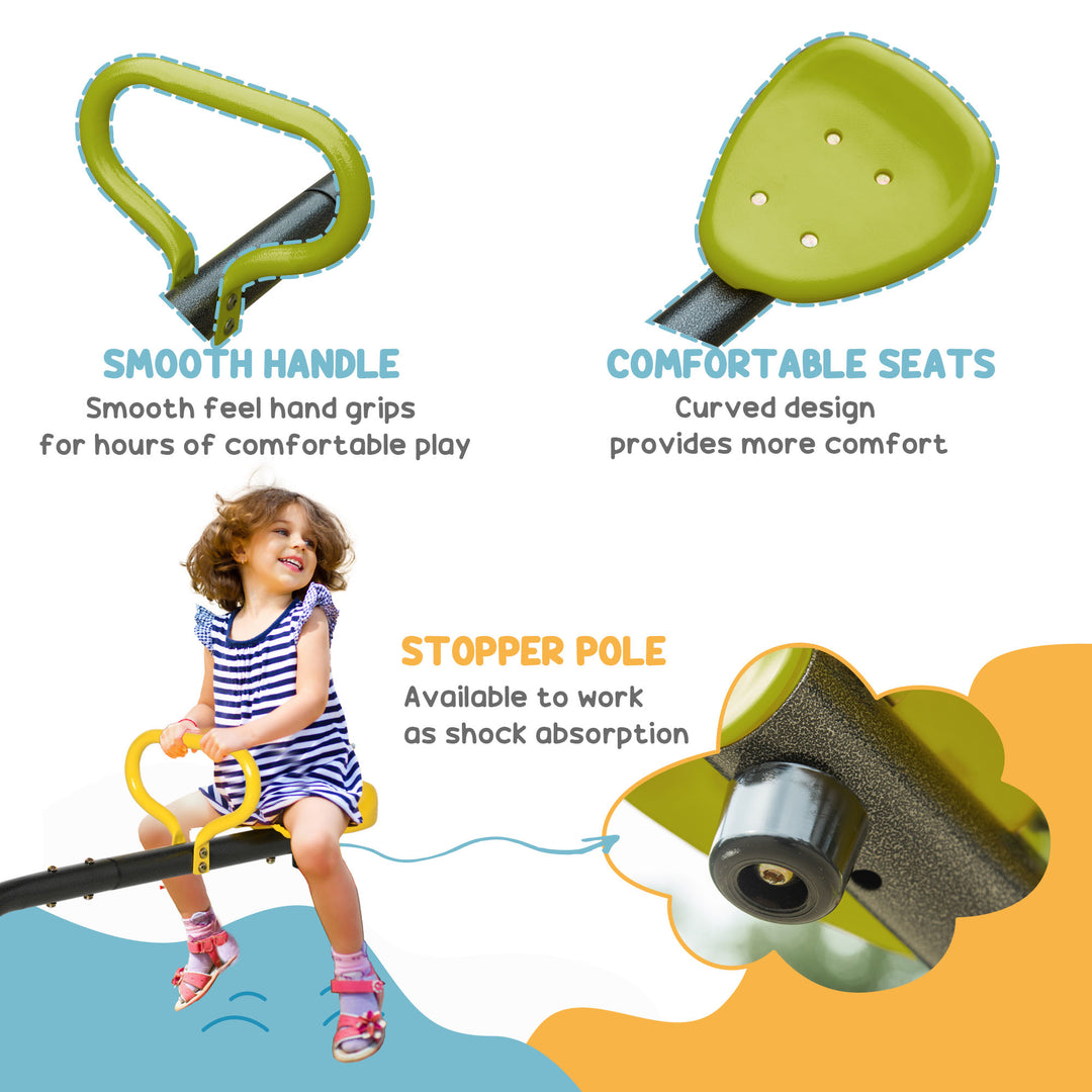 Kids Children 360 Degree Rotating Seesaw Swivel Playground Equipment Garden Outdoor Indoor