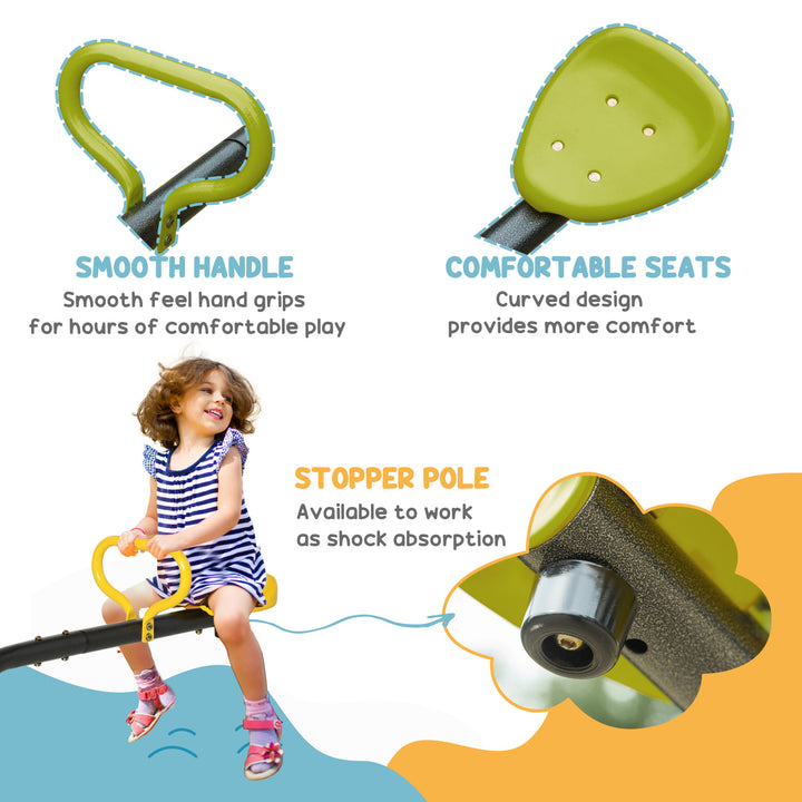 Kids Children 360 Degree Rotating Seesaw Swivel Playground Equipment Garden Outdoor Indoor