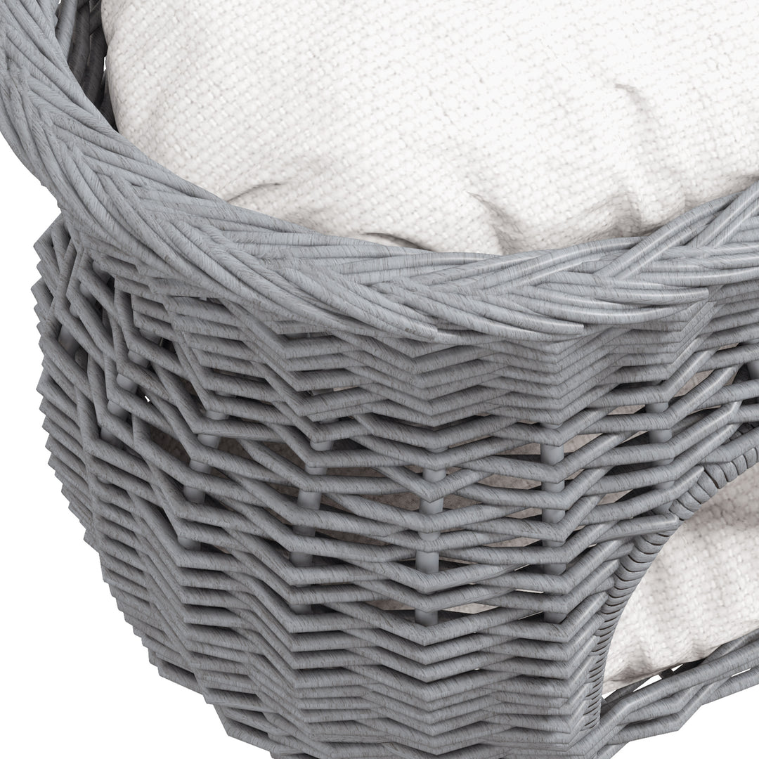 2-Tier Elevated Cat Bed Basket W/Cushion-Grey