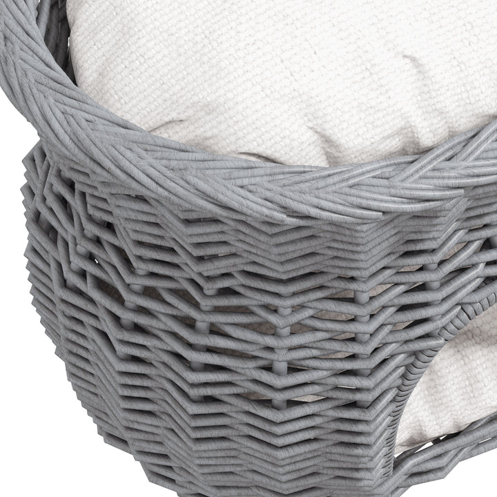 2-Tier Elevated Cat Bed Basket W/Cushion-Grey