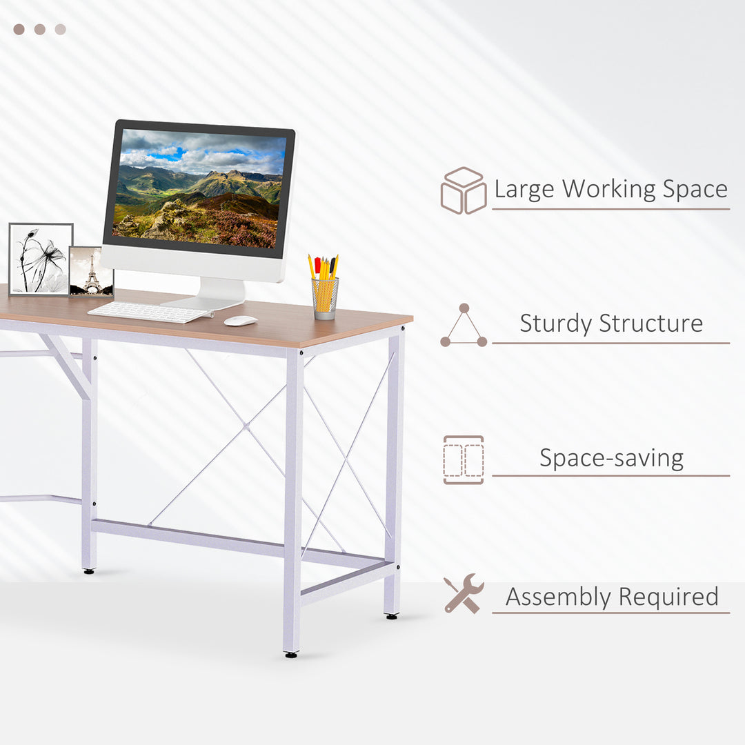 Corner Gaming Desk L-Shape Computer PC Workstation Home Office Three Worktop Writing Table 76x150cm Oak