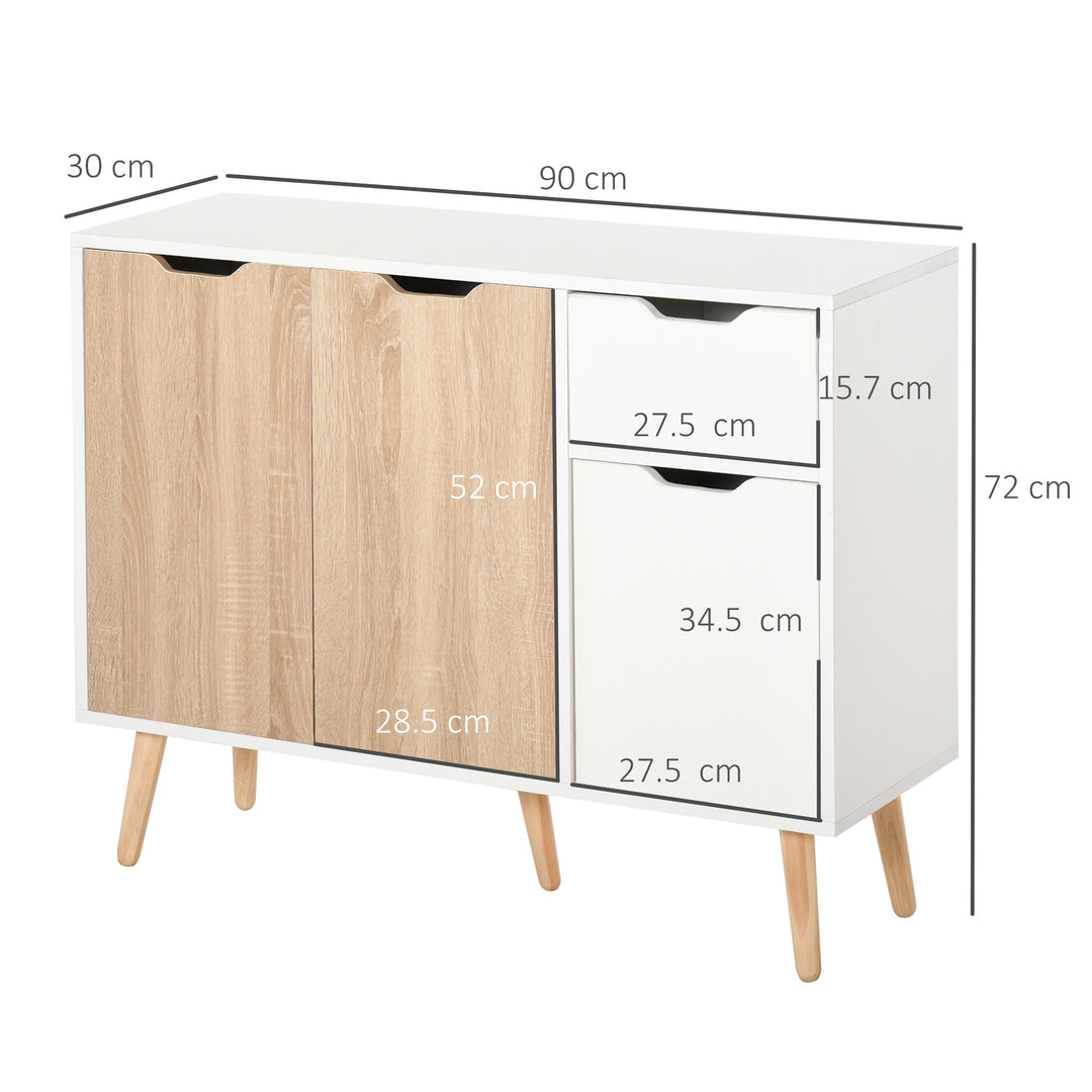 Sideboard Floor Standing Storage Cabinet with Drawer for Bedroom, Living Room, Home Office, Natural