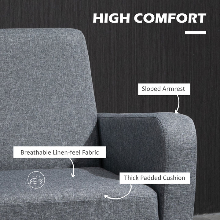 HOMCOM Linen Single Armchair, with Padded Seat - Grey