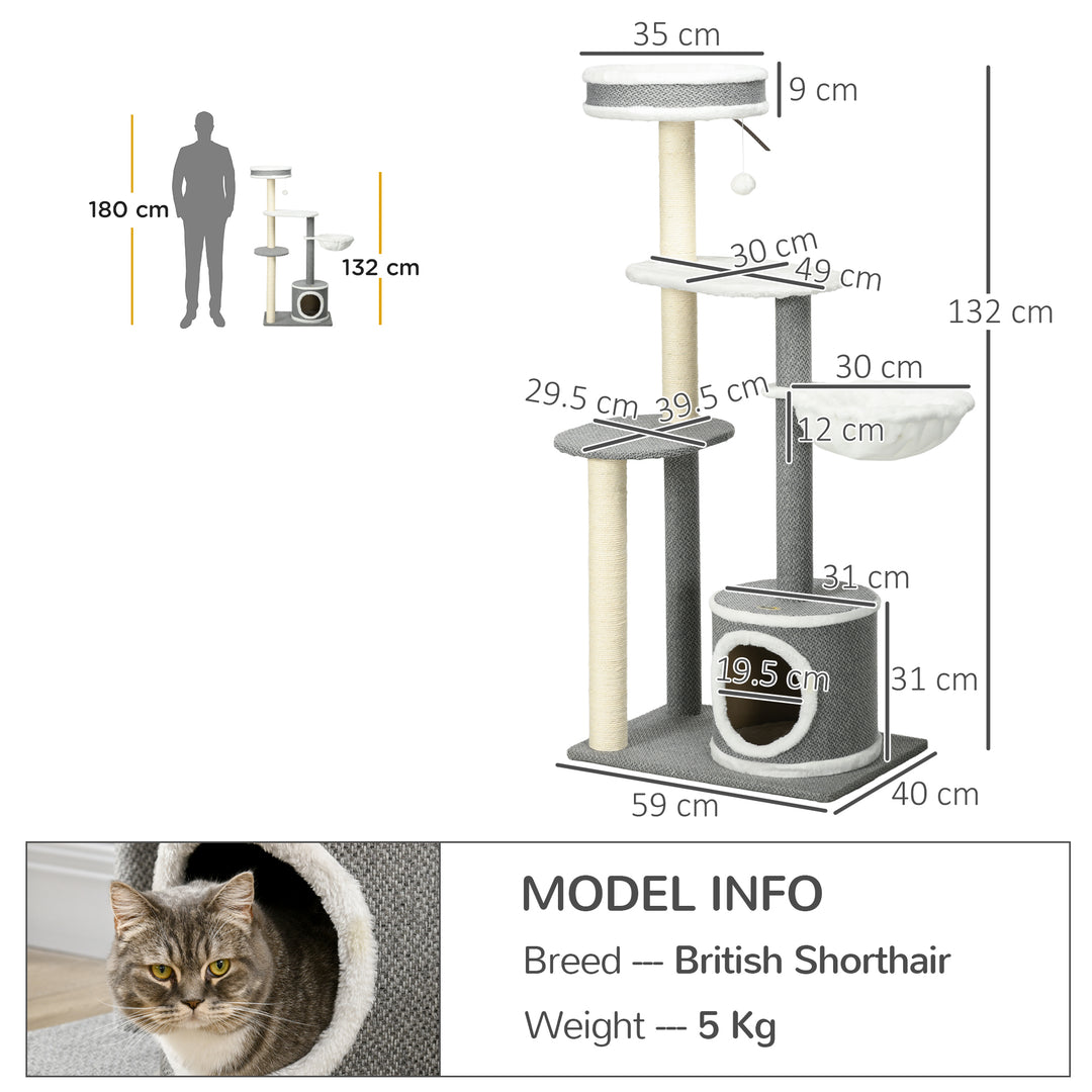 Cat Tower Tree for Indoor Cats w/ Scratching Posts