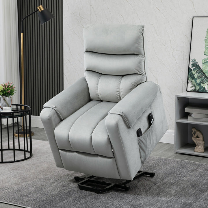 Vibration Massage Chair, Electric Power Lift Recliner with Remote Control-Grey