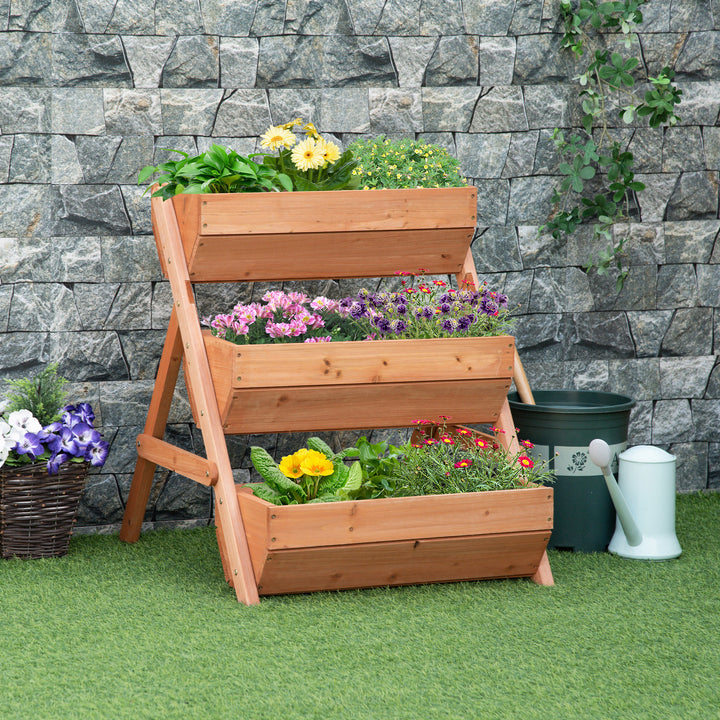 Wooden Bed Elevated Planter Box Kit, for Flower, Vegetable-Brown