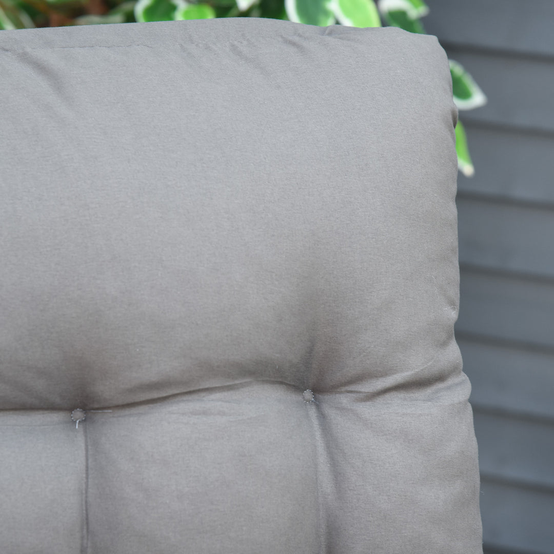 Chair Folding Garden Sun Lounger with Cushion Headrest Dark Grey