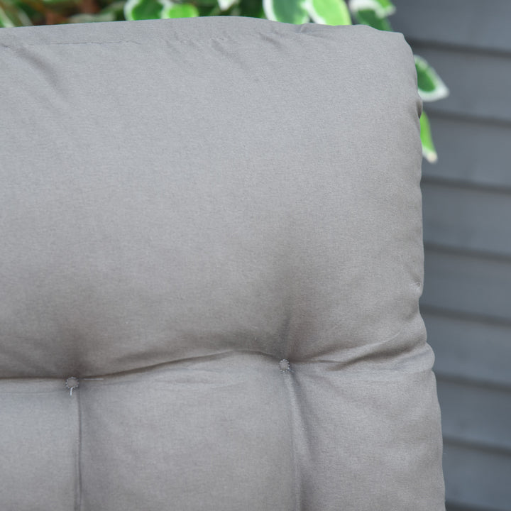 Chair Folding Garden Sun Lounger with Cushion Headrest Dark Grey