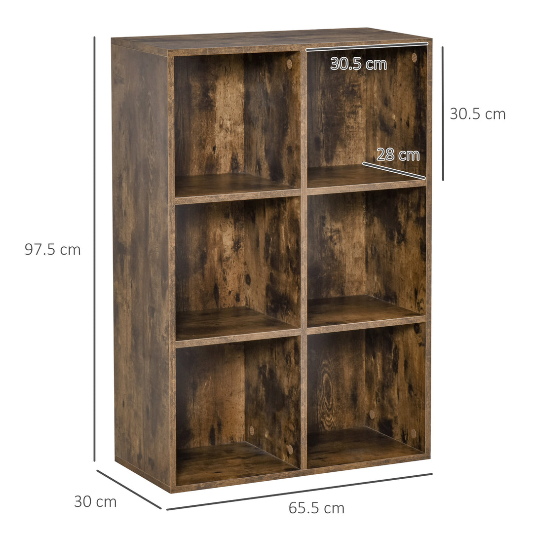 Cubic Cabinet Bookcase Shelves Storage Display for Study, Living Room, Home, office, Rustic Brown