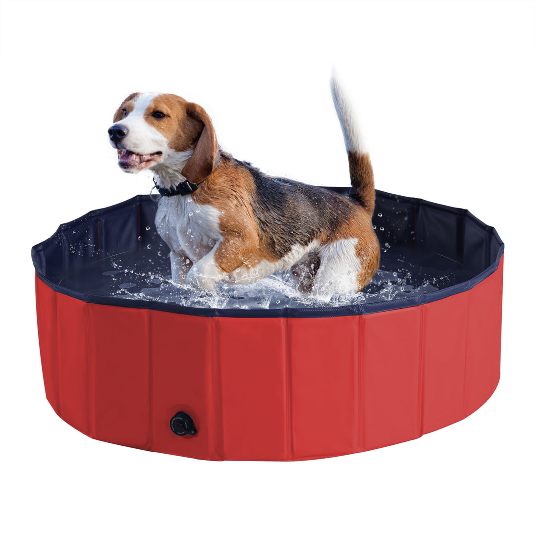 Non-Slip Foldable  Pet Swimming Pool-Red