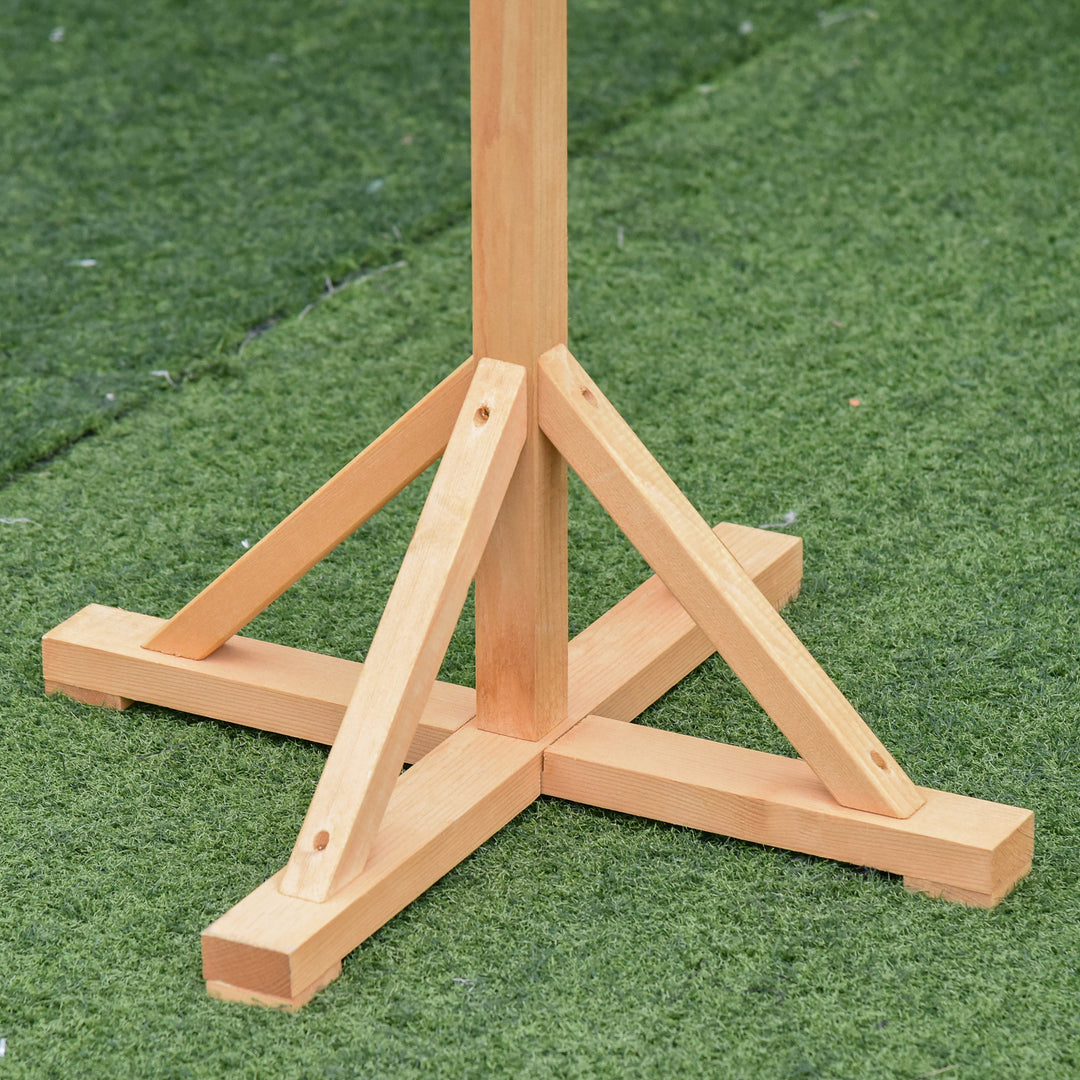 PawHut Wooden Bird Feeder Table Freestanding with Weather Resistant Roof Cross-shaped Support Feet for Backyard Pre-cut 55 x 55 x 144cm Natural