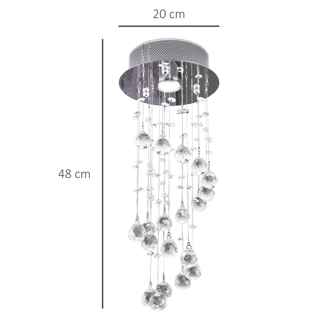 Metal Crystal Ceiling Light Chandelier Elegant Pendant Lamp Living Room Stairway Stairway Spiral Rain Drop Pendant Lamp Silver