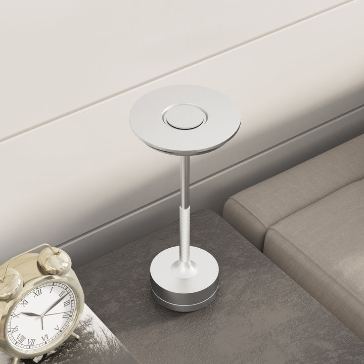 Cordless Table Lamp, Touch LED Desk Lamp with 4000mAh Rechargeable Battery, Silver