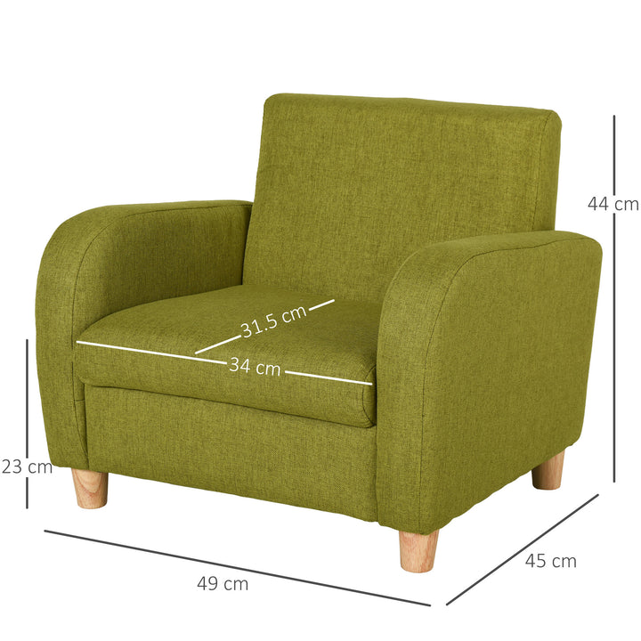 Children Armchair Mini Sofa Wood Frame Anti-Slip Legs High Back