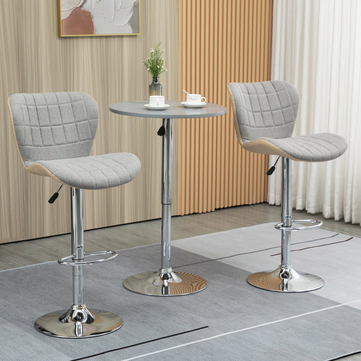 Bar Stools Set of 2, Swivel Adjustable Barstools with Backrest and Footrest, Steel Frame Gas Lift, for Kitchen Counter Bar Dining Room