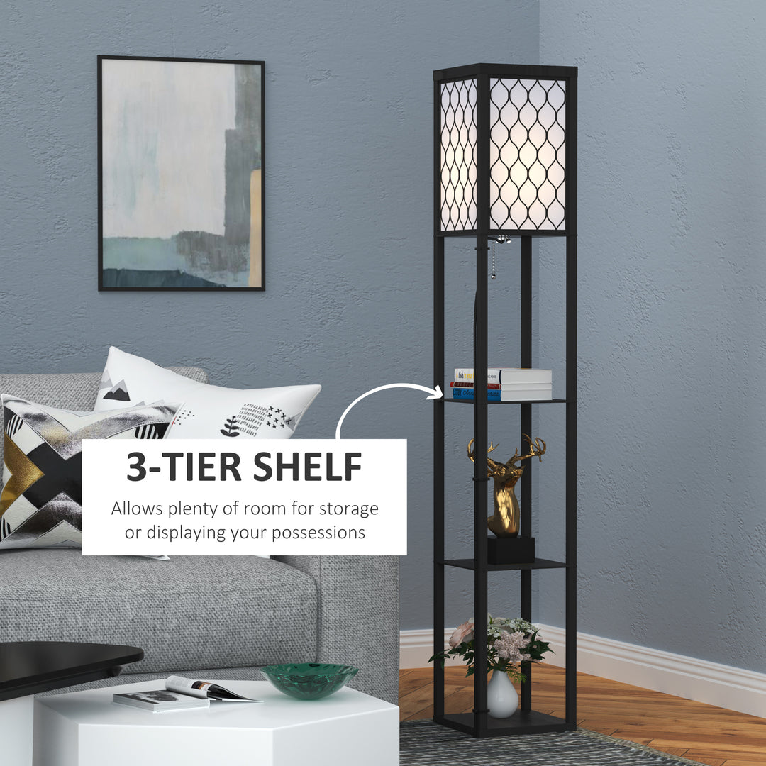 Shelf Floor Lamp Modern Standing Lamp for Living Room Light with 4-tier Open Shelves Large Storage Display