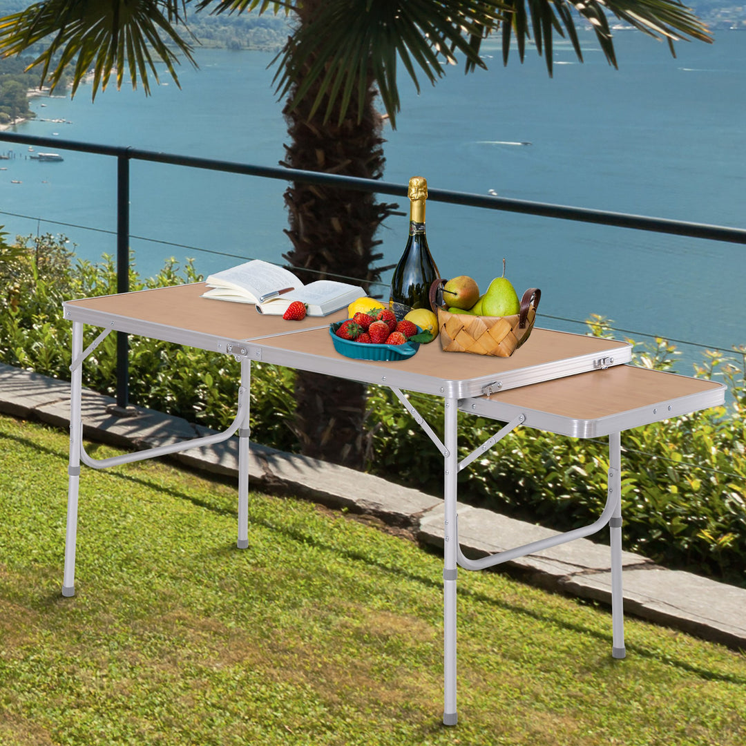 Aluminium MDF-Top 4ft Folding Portable Outdoor Table Silver