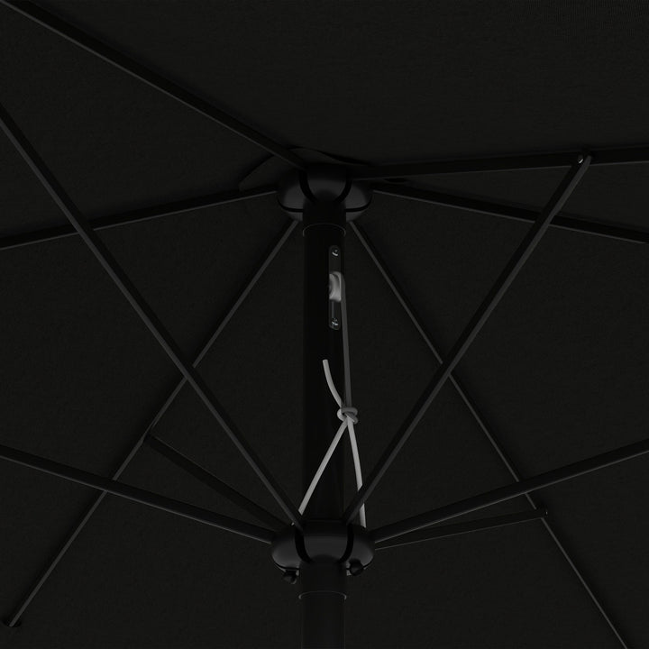 2 x 3(m) Garden Parasols Umbrellas Rectangular Patio Market Umbrella Outdoor Sun Shade w/ Crank & Push Button Tilt, Aluminium Pole, Black