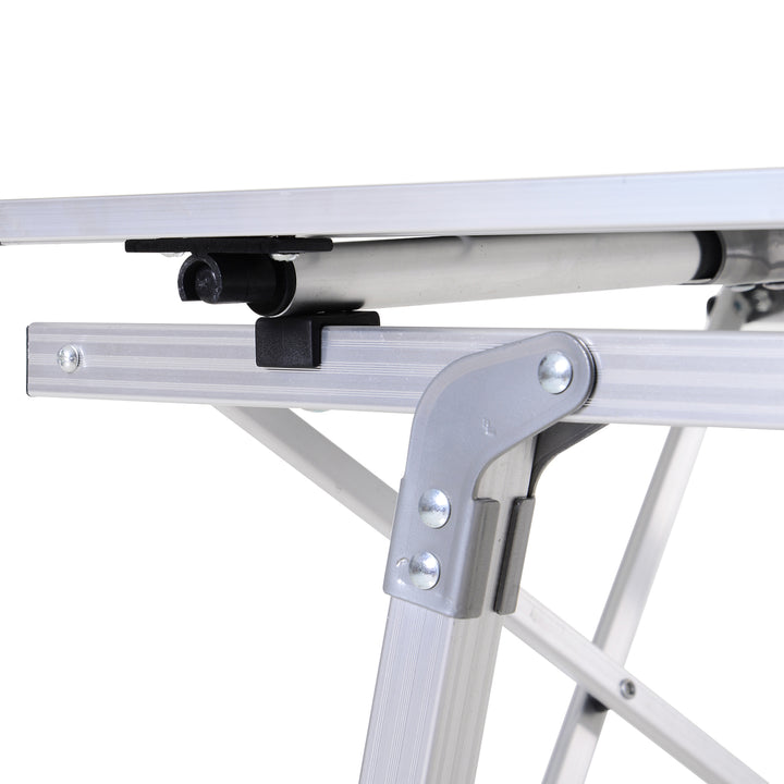 3FT Folding Aluminium Picnic Table Portable Camping BBQ Table Roll Up Top with Carrying Bag Silver